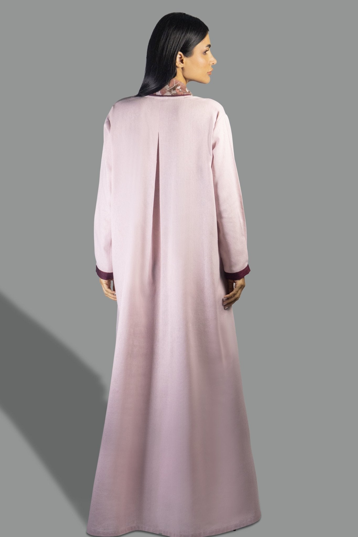 Dusty Pink Shirt Dress with Contrast Trim - Gown - Ceremony