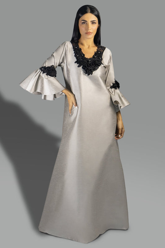 Flare Sleeve Gown with Contrast Detailing - Gown - Ceremony