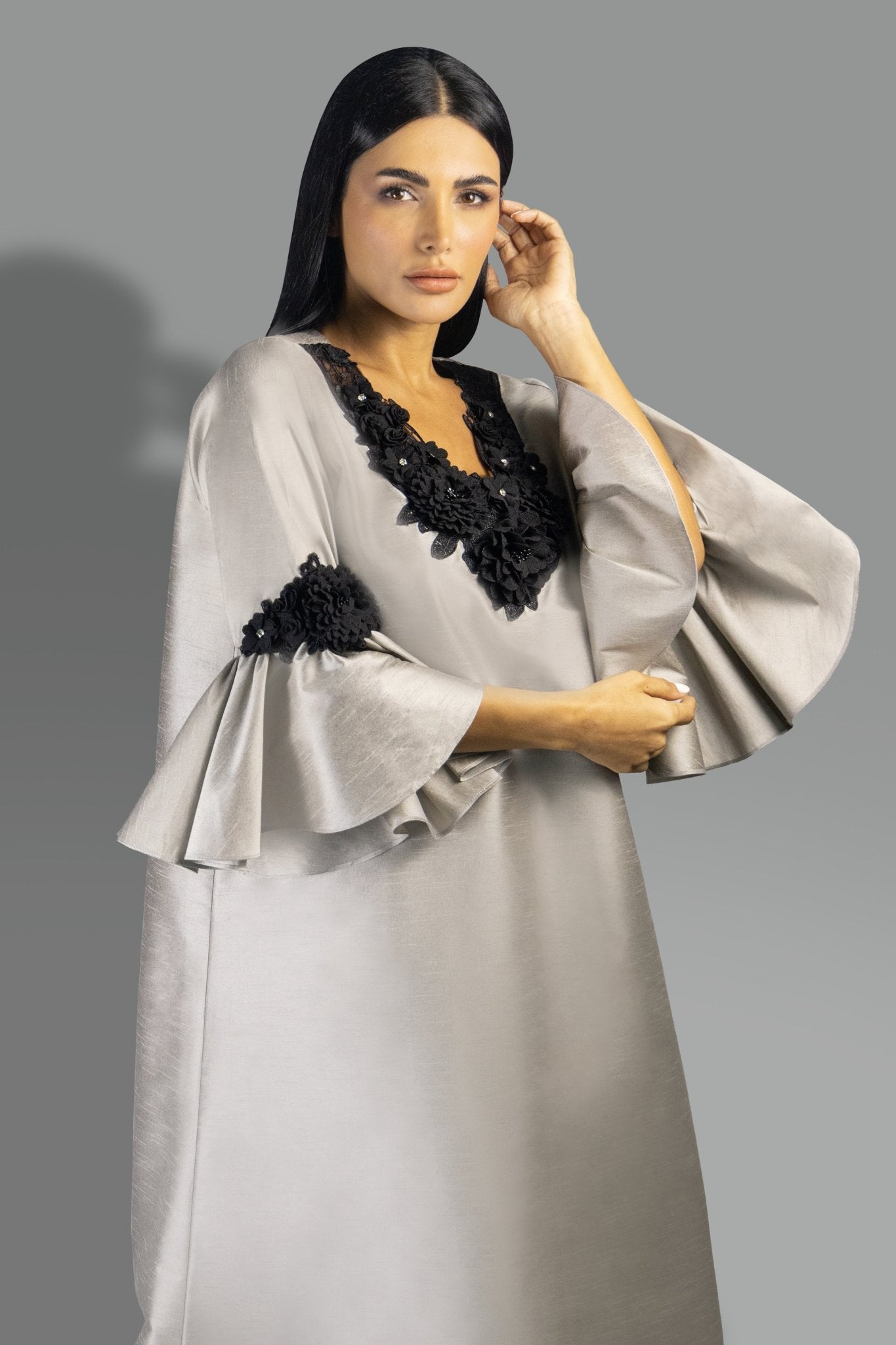 Flare Sleeve Gown with Contrast Detailing - Gown - Ceremony