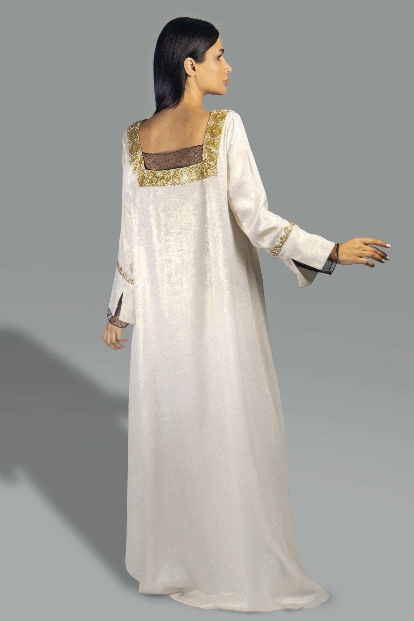 Golden Ivory Gown with Gold Embroidered Accents - Gown - Ceremony