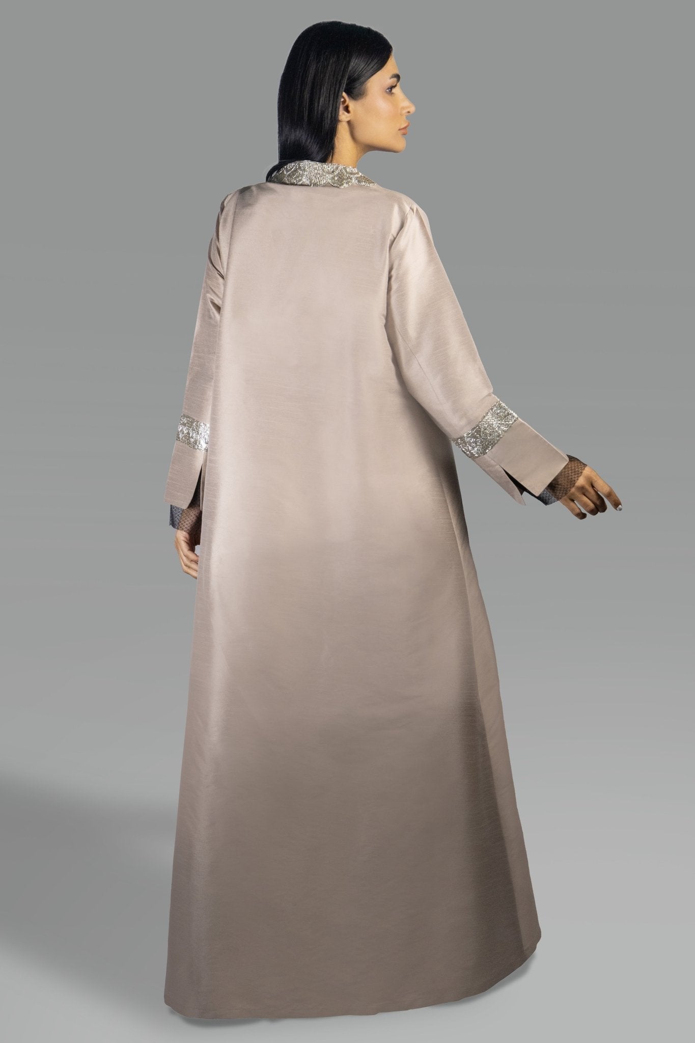 Graceful Nude Blush Gown with Embroidered Accents - Gown - Ceremony