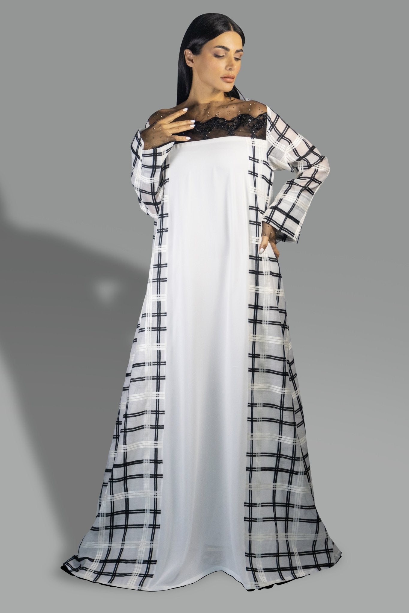 Modern Plaid - Accented Contrast Gown - Gown - Ceremony