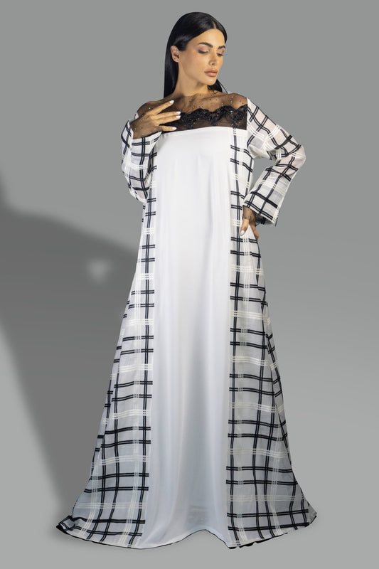 Modern Plaid - Accented Contrast Gown - Gown - Ceremony